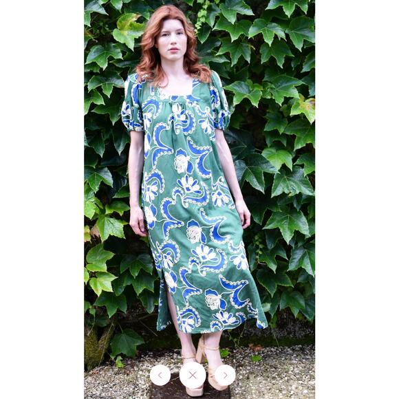 Never A Wallflower NWT Square Neck Maxi Dress Women’s Size XS Crewel Work - Picture 1 of 7